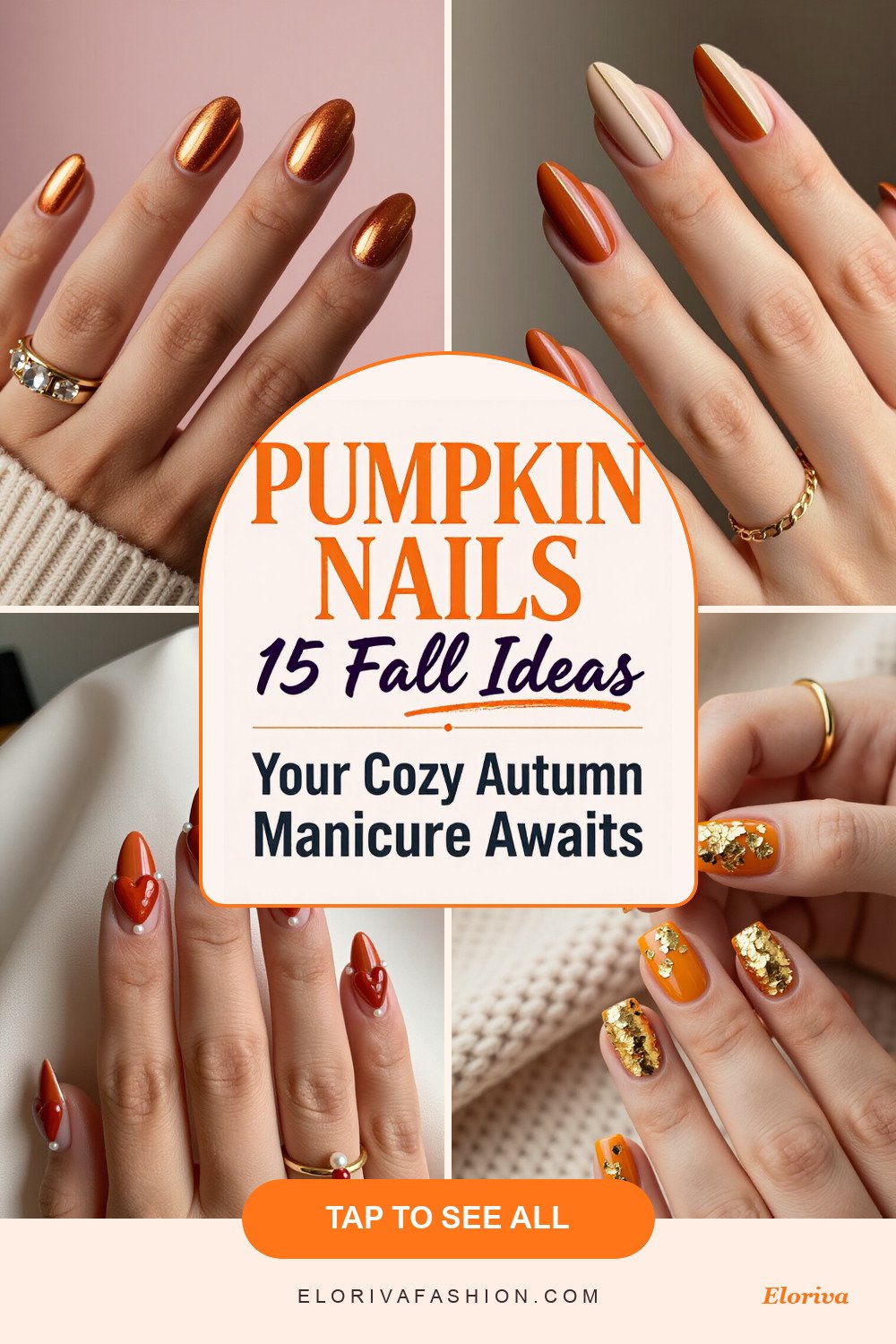 fall pumpkin nails ideas - save this pin