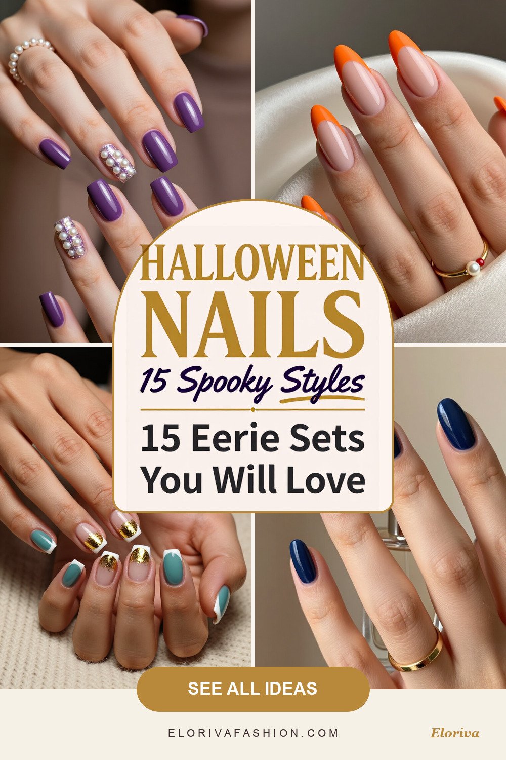 halloween nails french tip ideas - save this pin