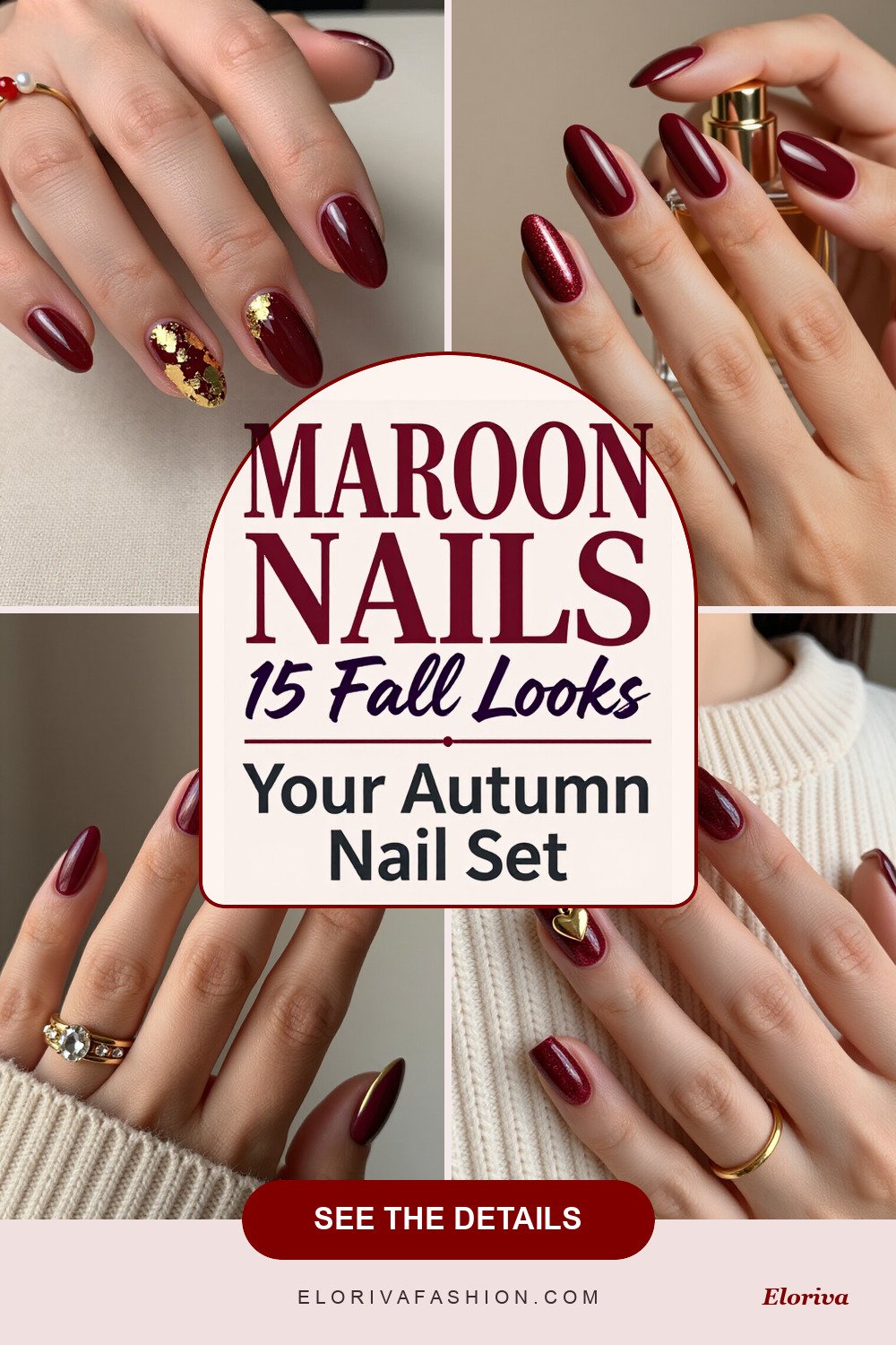 maroon fall nails ideas - save this pin