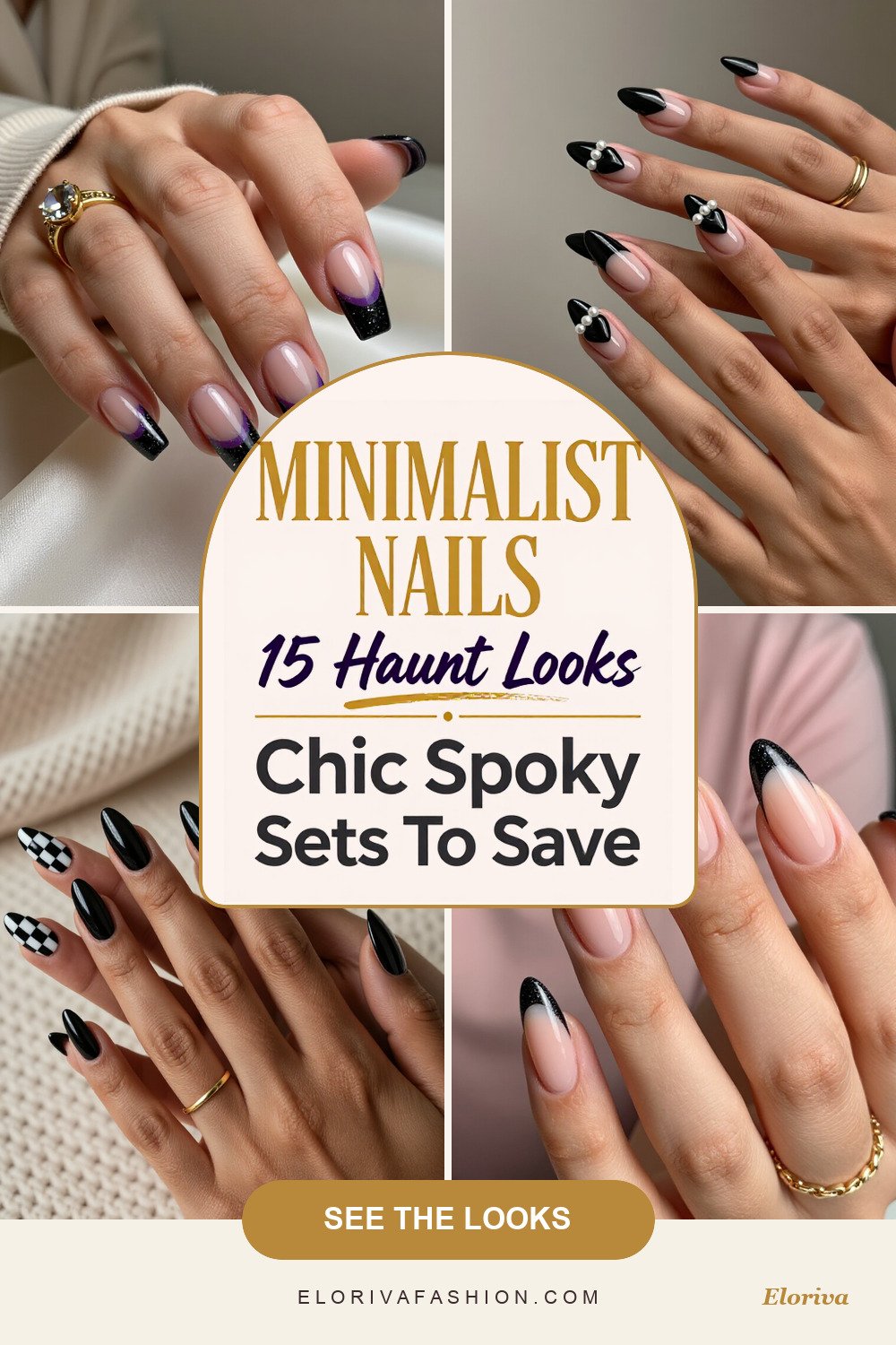 minimalist halloween nails ideas - save this pin