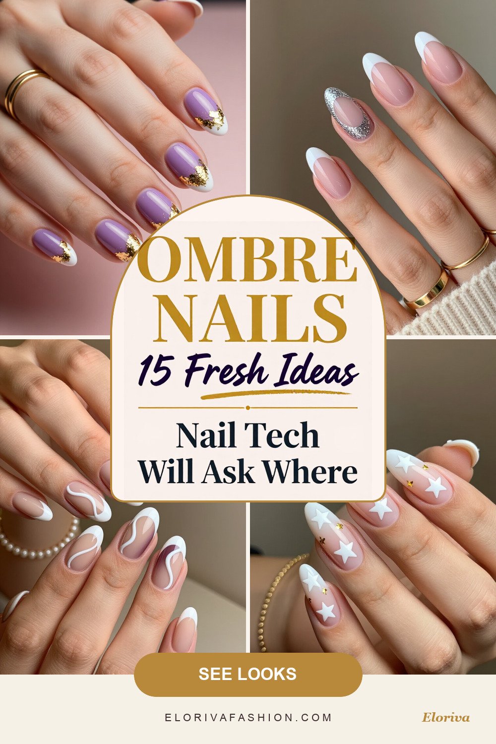 ombre french almond nails ideas - save this pin
