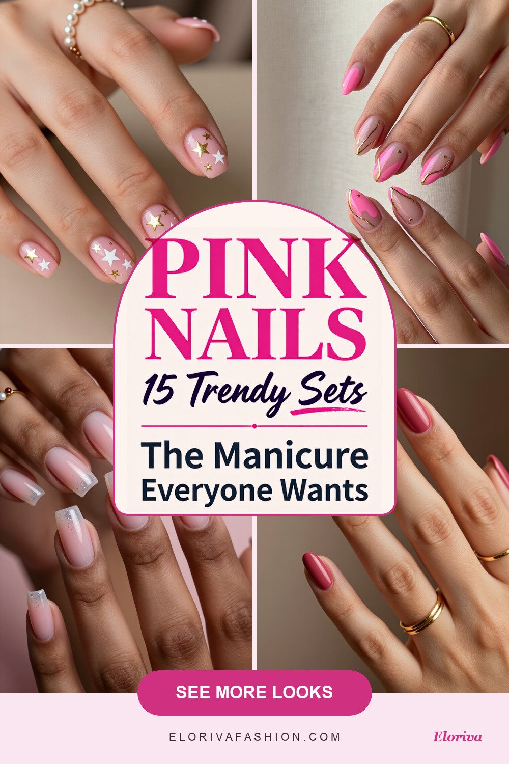 pink nails no french tip ideas - save this pin