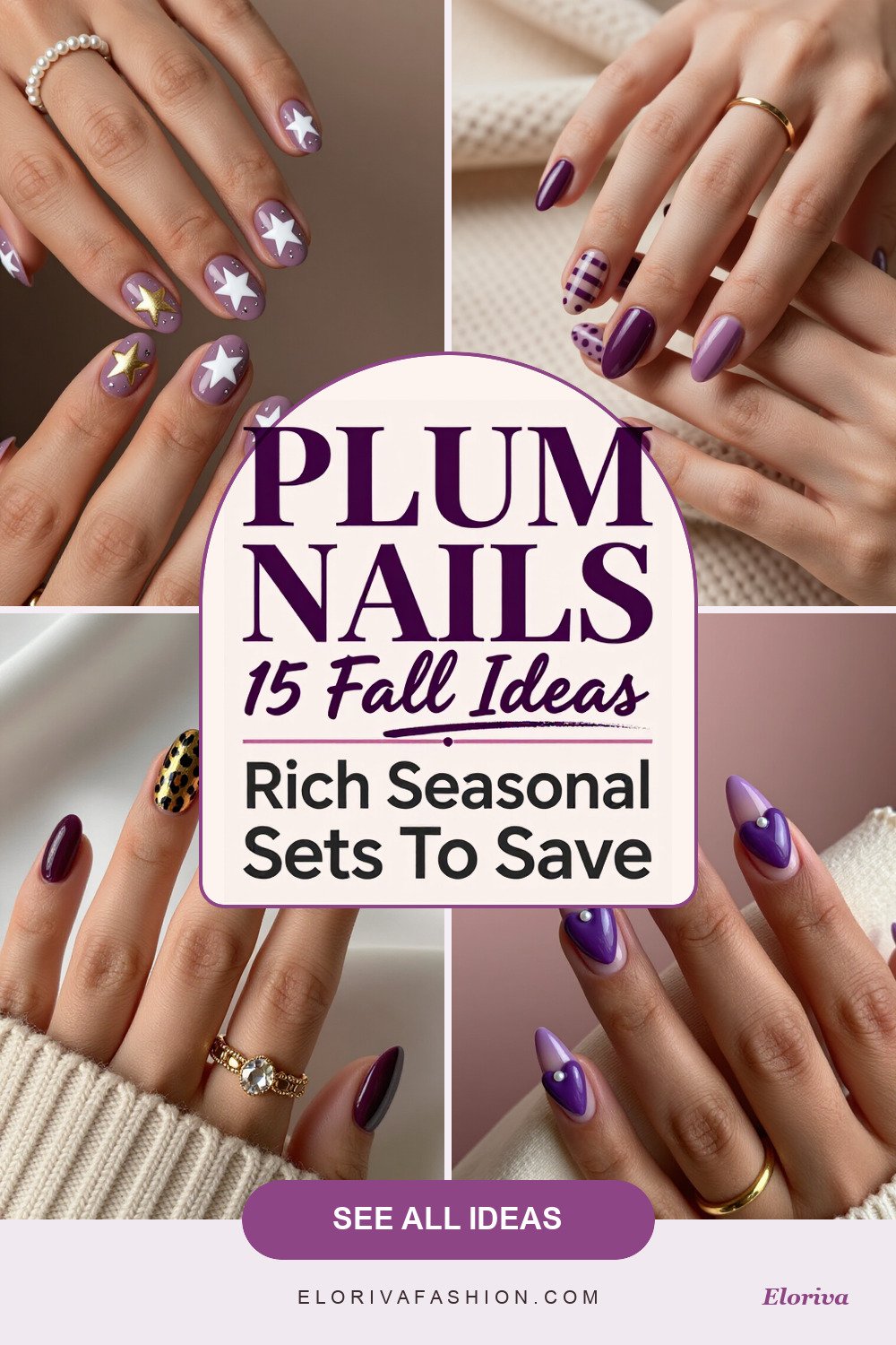 plum fall nails ideas - save this pin