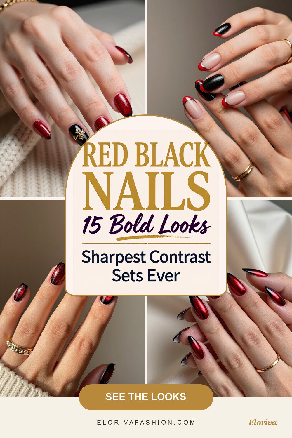 red and black nails ideas - save this pin