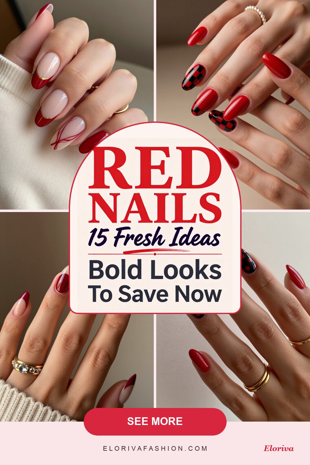 red nails ideas - save this pin