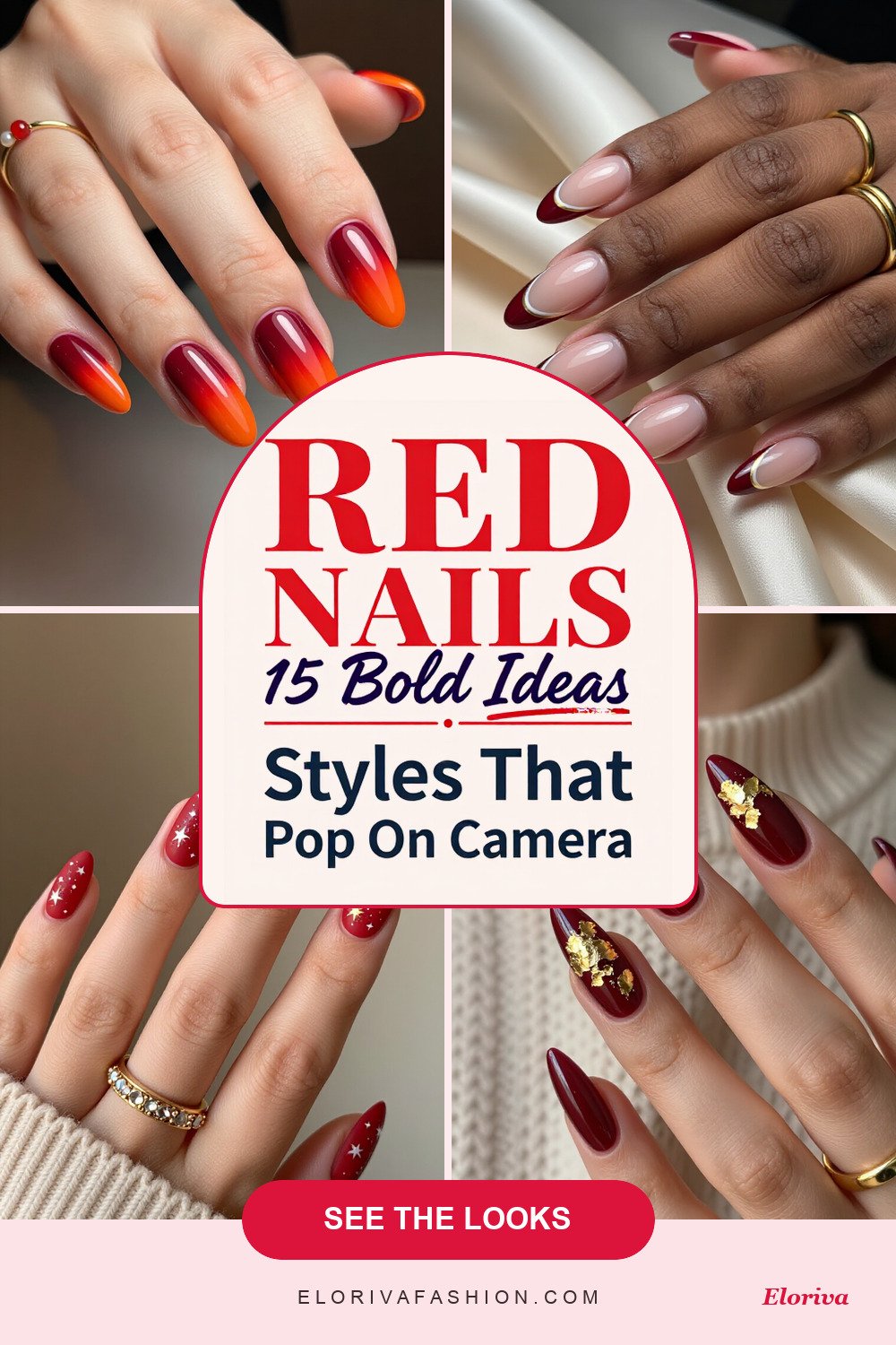 red nails design ideas - save this pin
