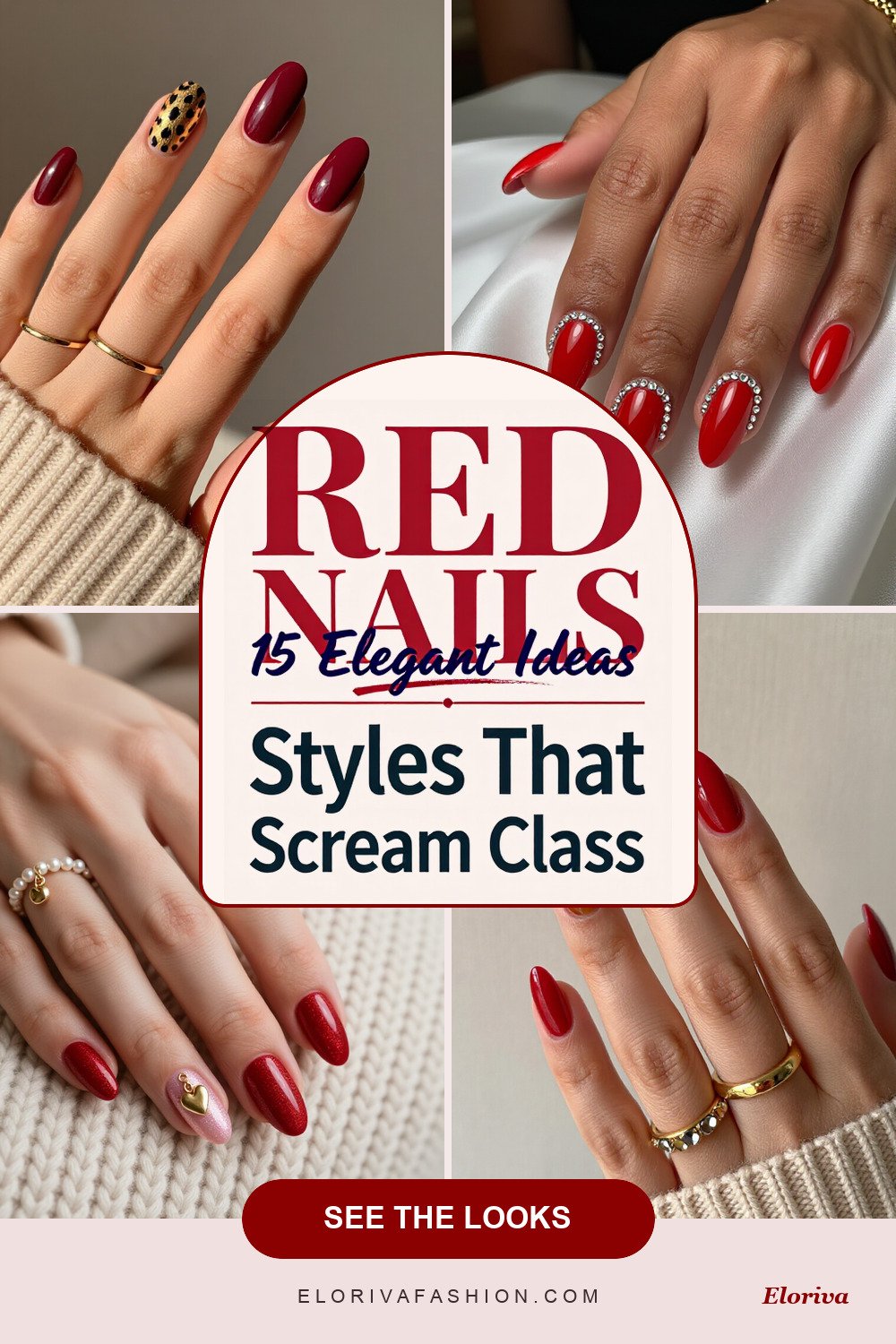 red nails elegant ideas - save this pin