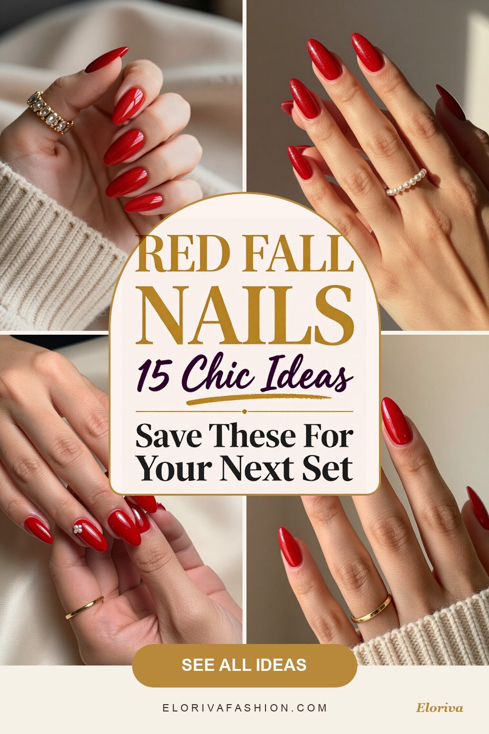 red nails fall ideas - save this pin