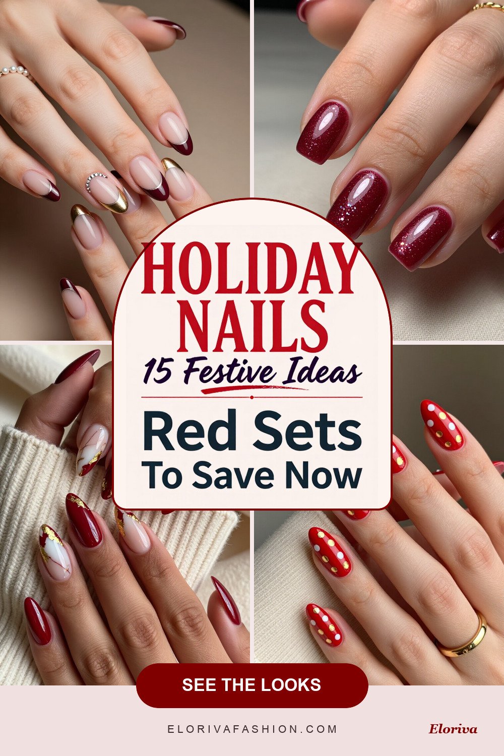 red nails holiday ideas - save this pin