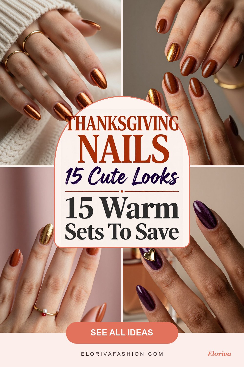 short thanksgiving nails ideas - save this pin