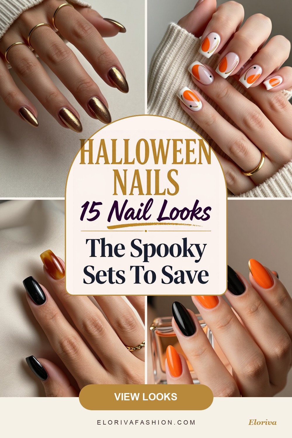 simple halloween nail designs ideas - save this pin