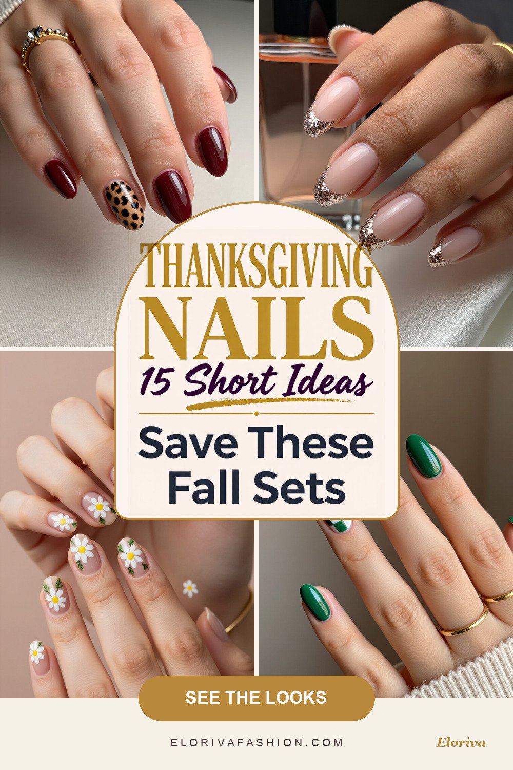 simple short thanksgiving nail designs ideas - save this pin