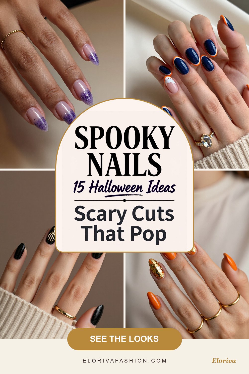 spooky halloween nails almond ideas - save this pin