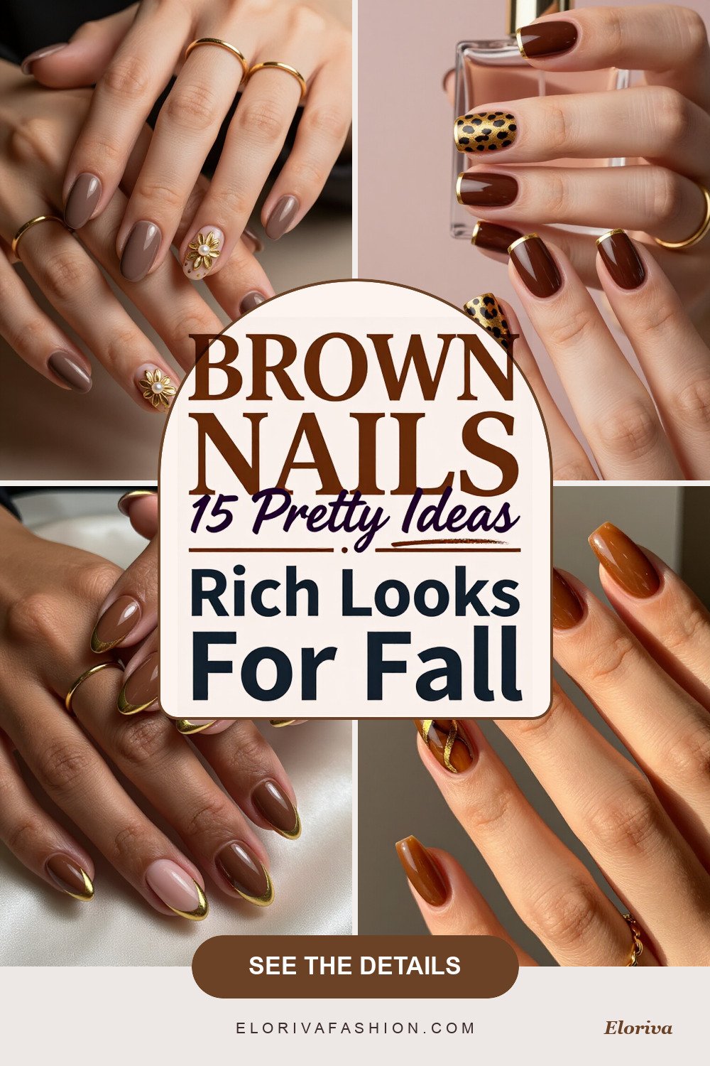 thanksgiving brown gold nail ideas ideas - save this pin