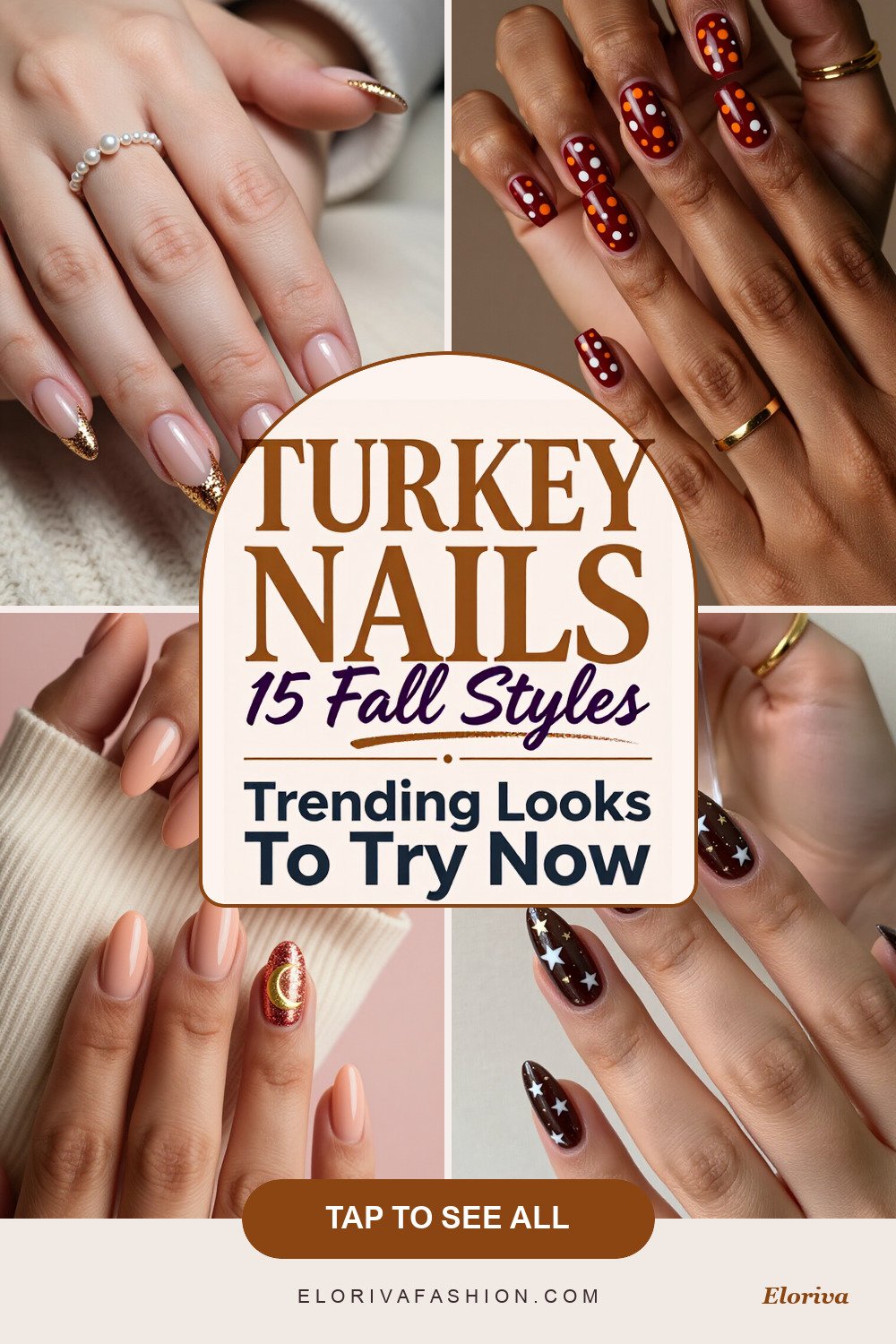 thanksgiving turkey nail designs ideas - save this pin