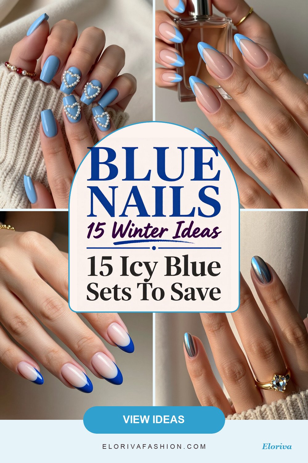 winter baby blue nails ideas - save this pin
