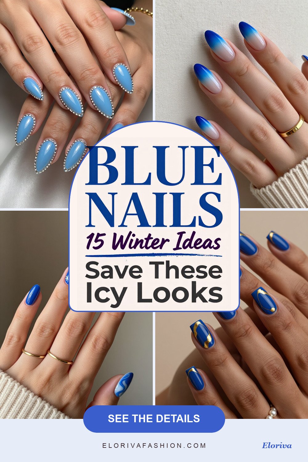 winter blue nails ideas - save this pin