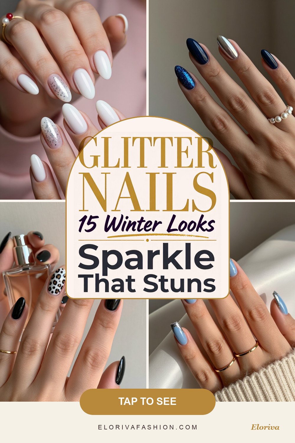 winter glitter nails ideas - save this pin