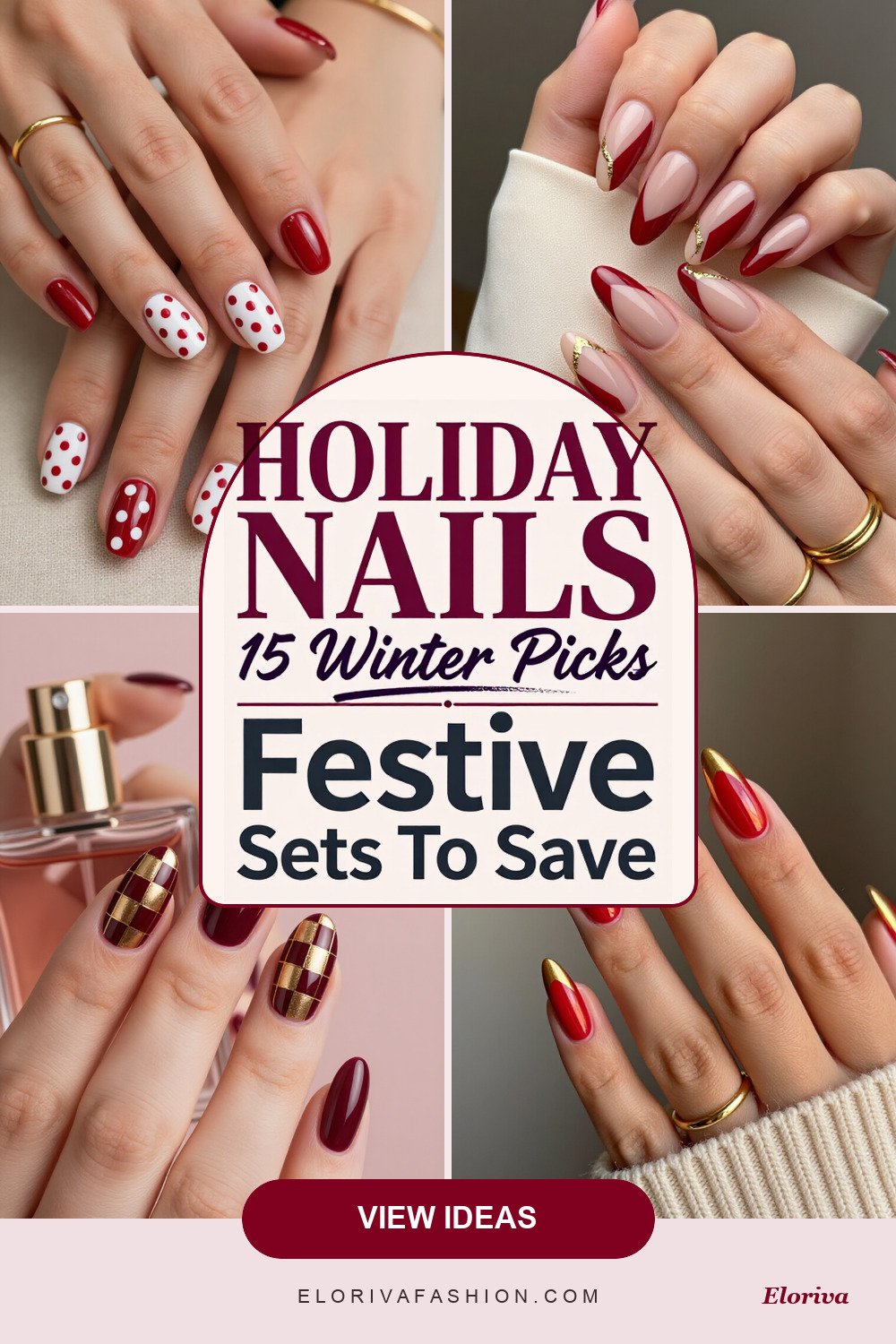 winter holiday nails ideas - save this pin