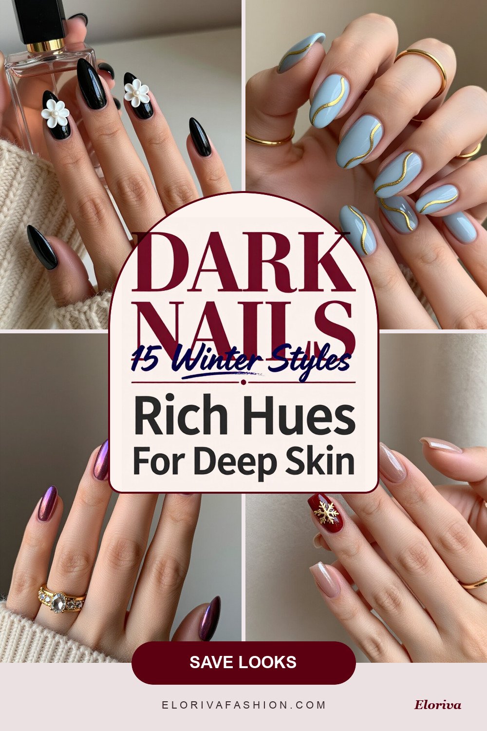 winter nails for dark skin ideas - save this pin