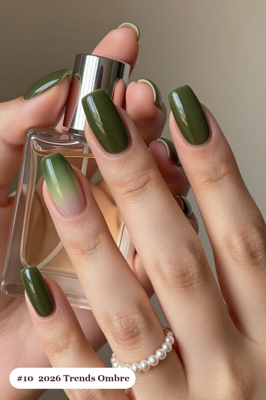Vivid Olive Green Ombre on Long Square Nails: How to Make It Last Longer - fall nails 2026 trends