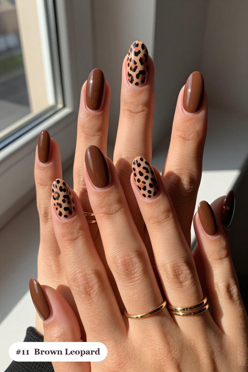 Leopard‑Print Almond Brown Nails: Best Shades for Every Season - fall nails brown