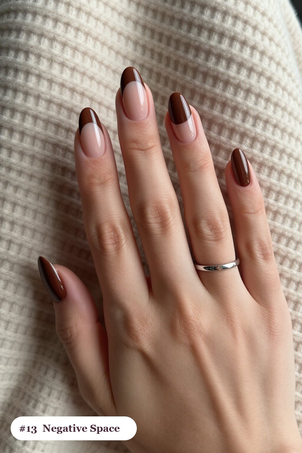 Fall Nails Coffin: Chocolate Brown Negative‑Space Art with Nude Windows - fall nails coffin