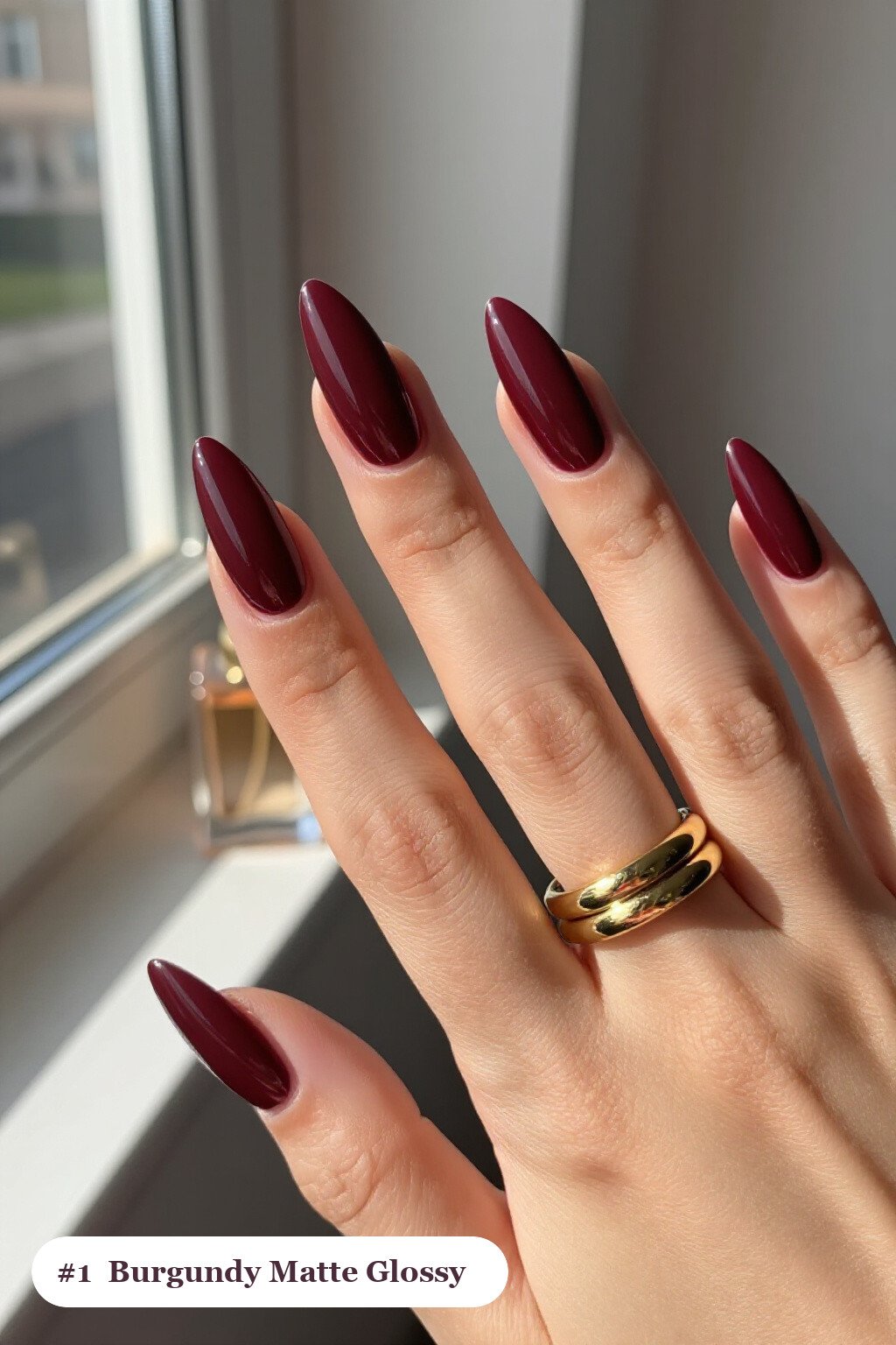 Long Stiletto Burgundy Matte Nails: A Show-Stopping Fall Nails Matte Statement - fall nails matte