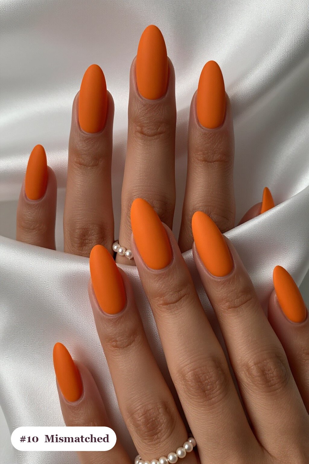 Long Coffin Burnt Orange Matte Nails Mismatched Set: How to Make It Last Longer - fall nails matte