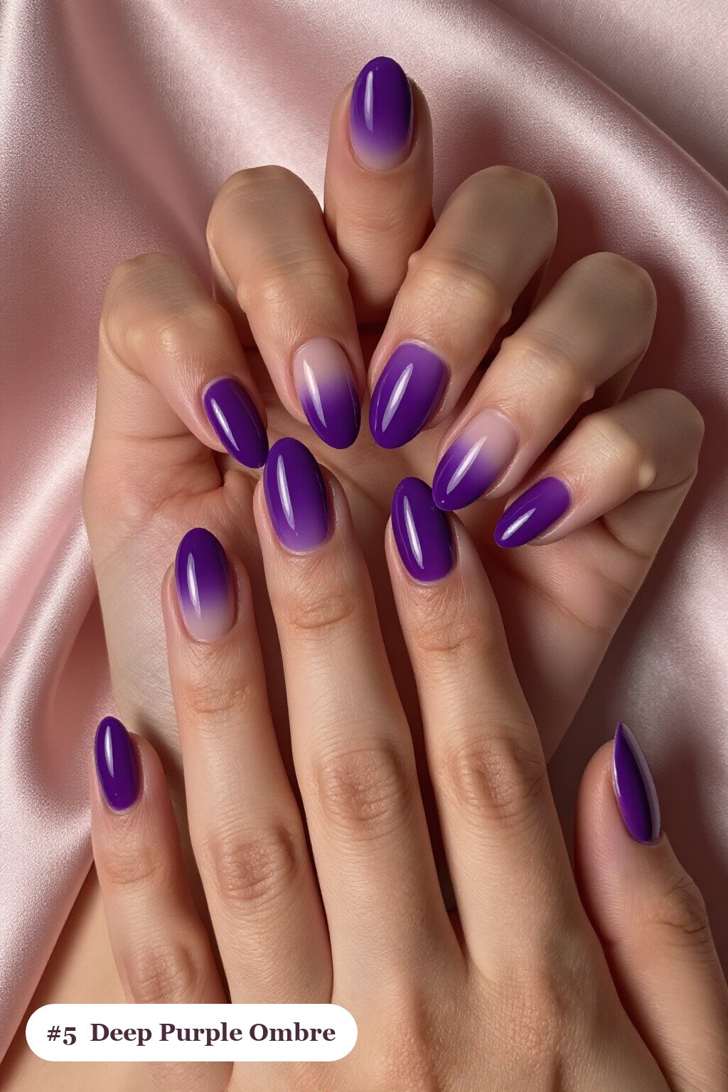 Medium Coffin Deep Purple Nails with Two‑Tone Ombre Fade - halloween nails designs