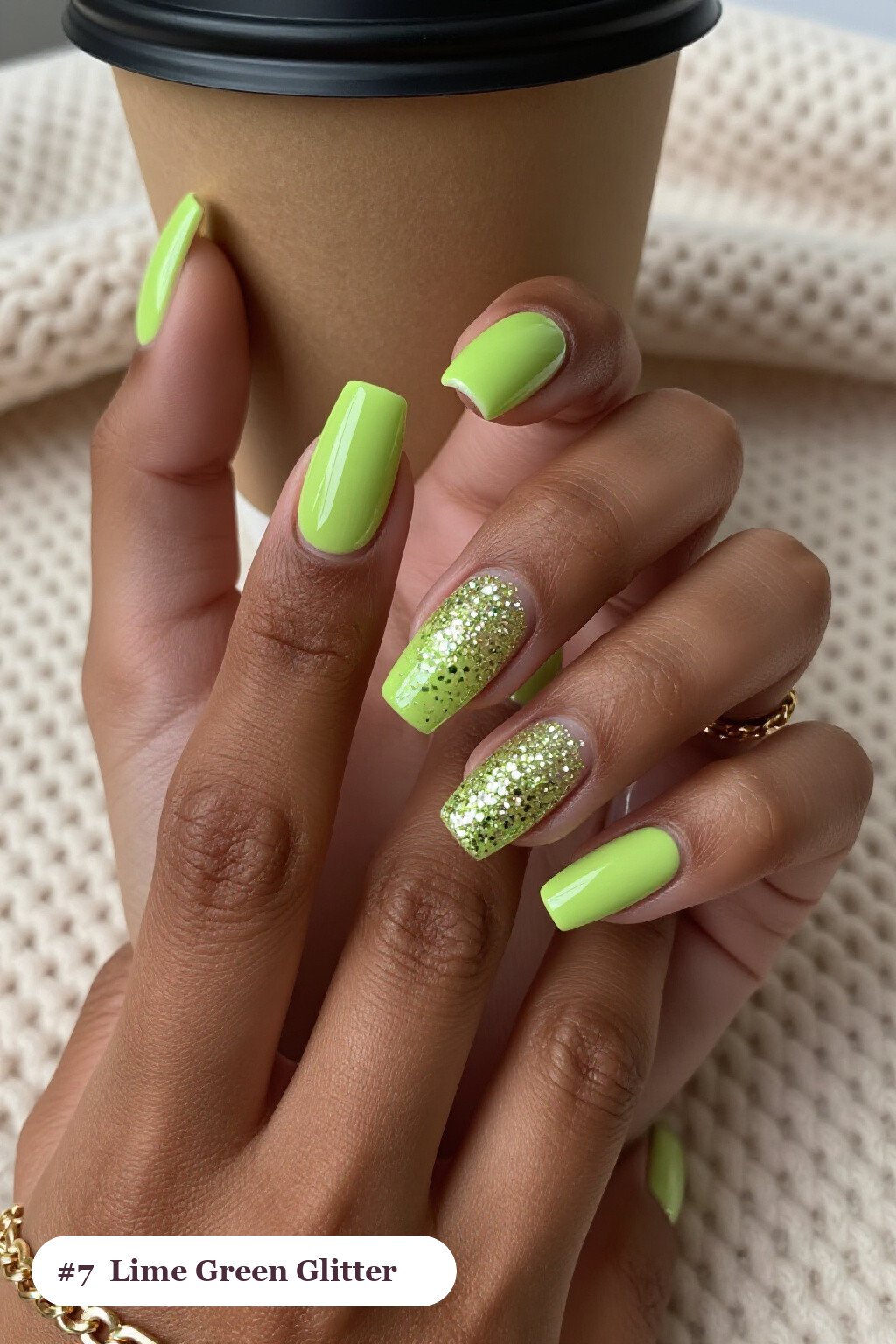 Medium Coffin Lime Green Nails with Sparkling Glitter Gradient from Cuticle - halloween nails simple Medium Coffin Lime Green Nails with Sparkling Glitter Gradient from Cuticle - halloween nails simple