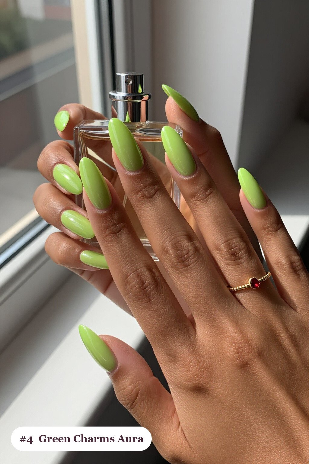 Long coffin lime green charms nails with a glowing airbrushed aura in the centre of each nail, perfect for halloween - halloween nails with charms
