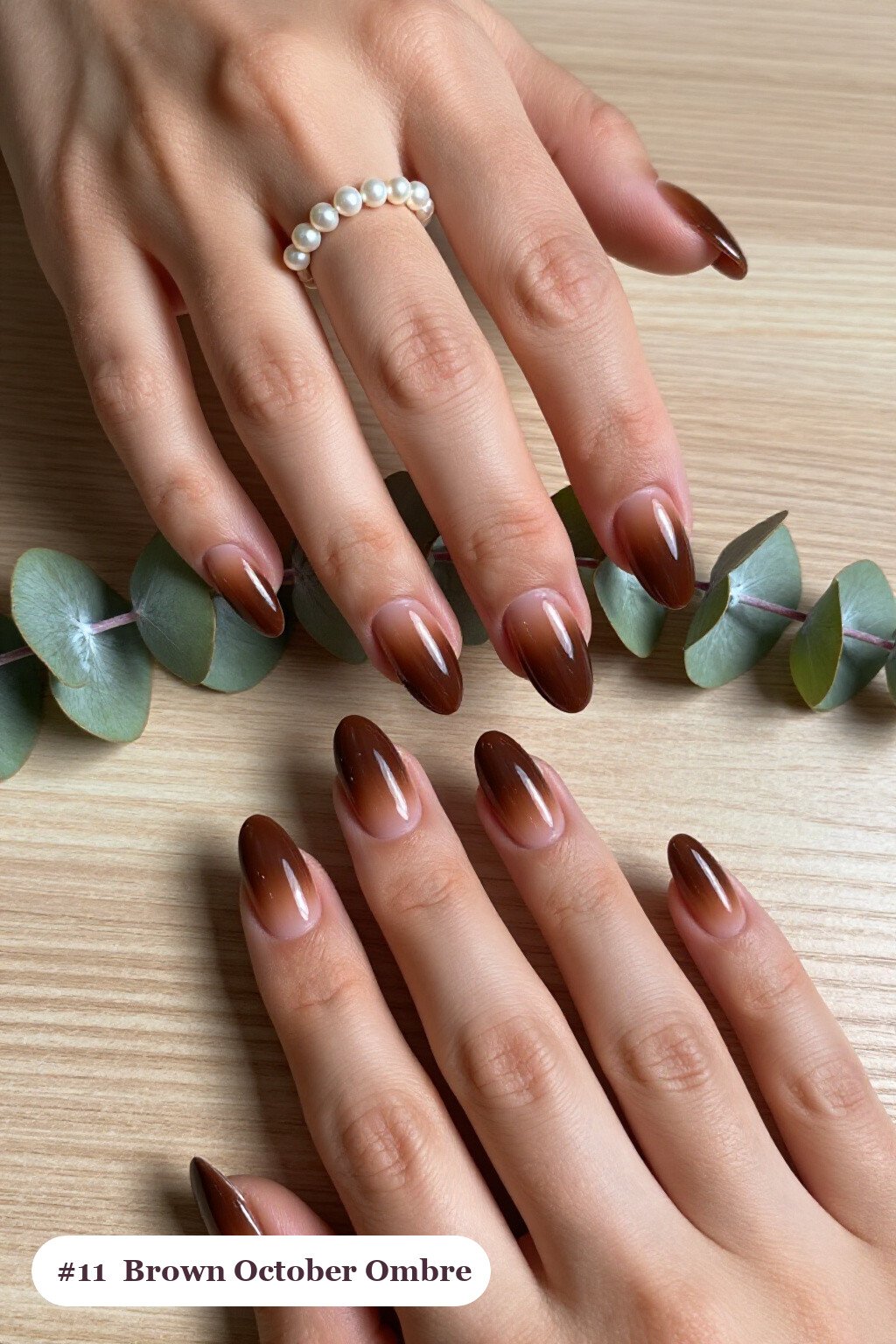 Long Ballerina Chocolate Brown Nails with Vivid Two‑Colour Ombre: How to Make It Last Longer - october fall nail designs
