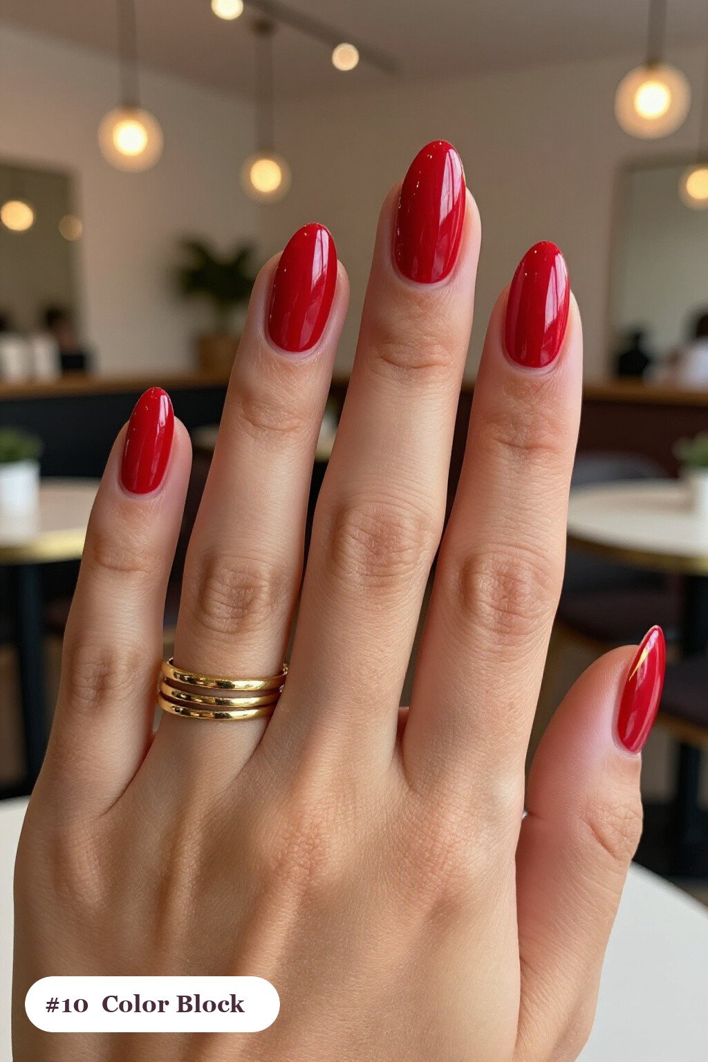 Long ballerina blood red october nails in a colour-block design split diagonally with a thin gold line, perfect for halloween - october halloween nail designs Long ballerina blood red october nails in a colour-block design split diagonally with a thin gold line, perfect for halloween - october halloween nail designs