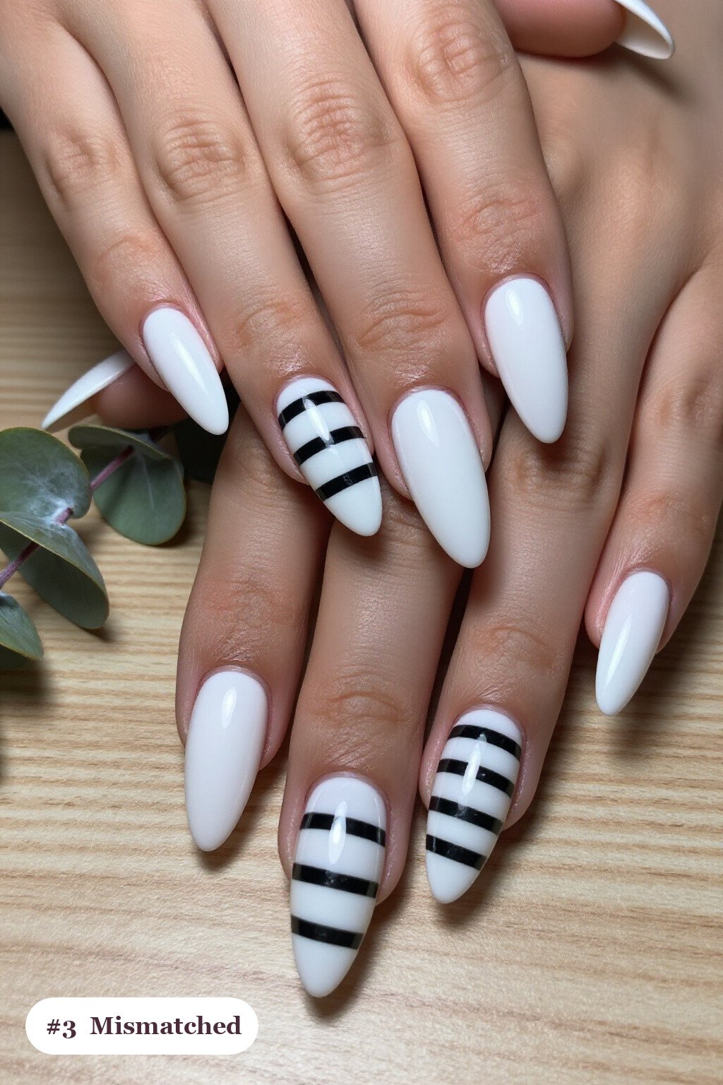 Long almond bone white october nails as a mismatched set where every nail has a different pattern in the same colour story, perfect for halloween - october halloween nail designs Long almond bone white october nails as a mismatched set where every nail has a different pattern in the same colour story, perfect for halloween - october halloween nail designs