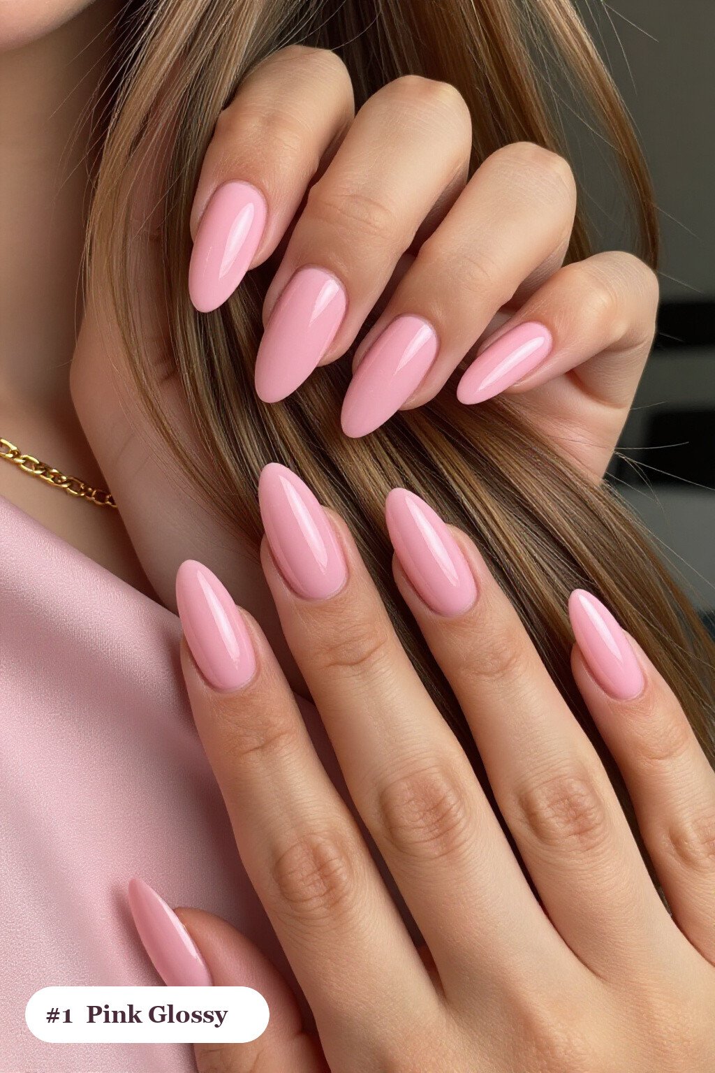 Long Almond Pink Nails in Mirror‑Glossy Full‑Colour Finish - pink nails classy Long Almond Pink Nails in Mirror‑Glossy Full‑Colour Finish - pink nails classy