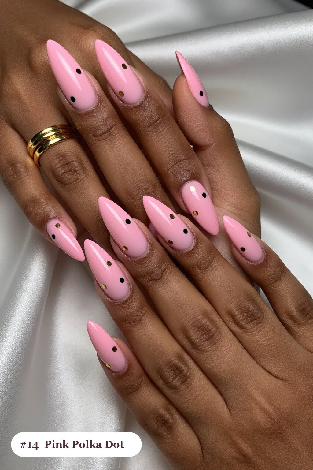 Long Stiletto Pink Nails with Playful Polka Dots: How to Make It Last Longer - pink nails classy Long Stiletto Pink Nails with Playful Polka Dots: How to Make It Last Longer - pink nails classy
