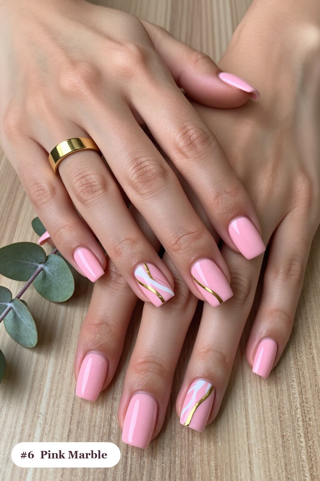 Short Square Pink Nails with Bold Marble Veins: On Short Nails - pink nails classy Short Square Pink Nails with Bold Marble Veins: On Short Nails - pink nails classy
