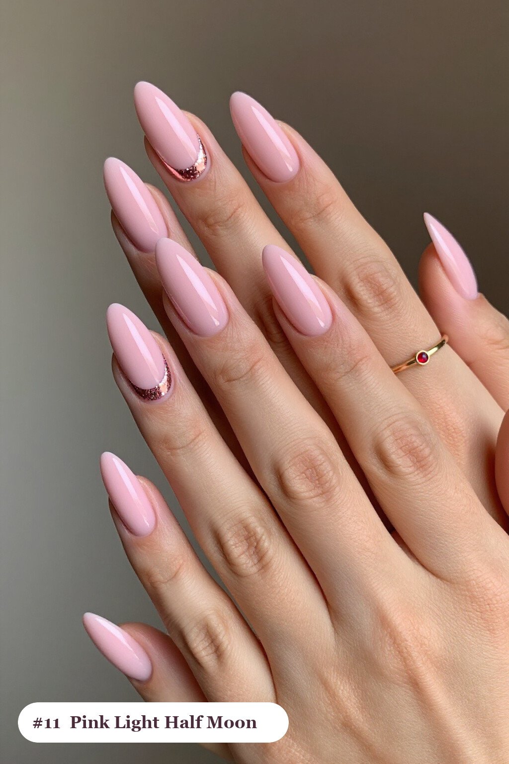 Long Ballerina Pink Light Nails with Half‑Moon Glitter Crescent - pink nails light Long Ballerina Pink Light Nails with Half‑Moon Glitter Crescent - pink nails light