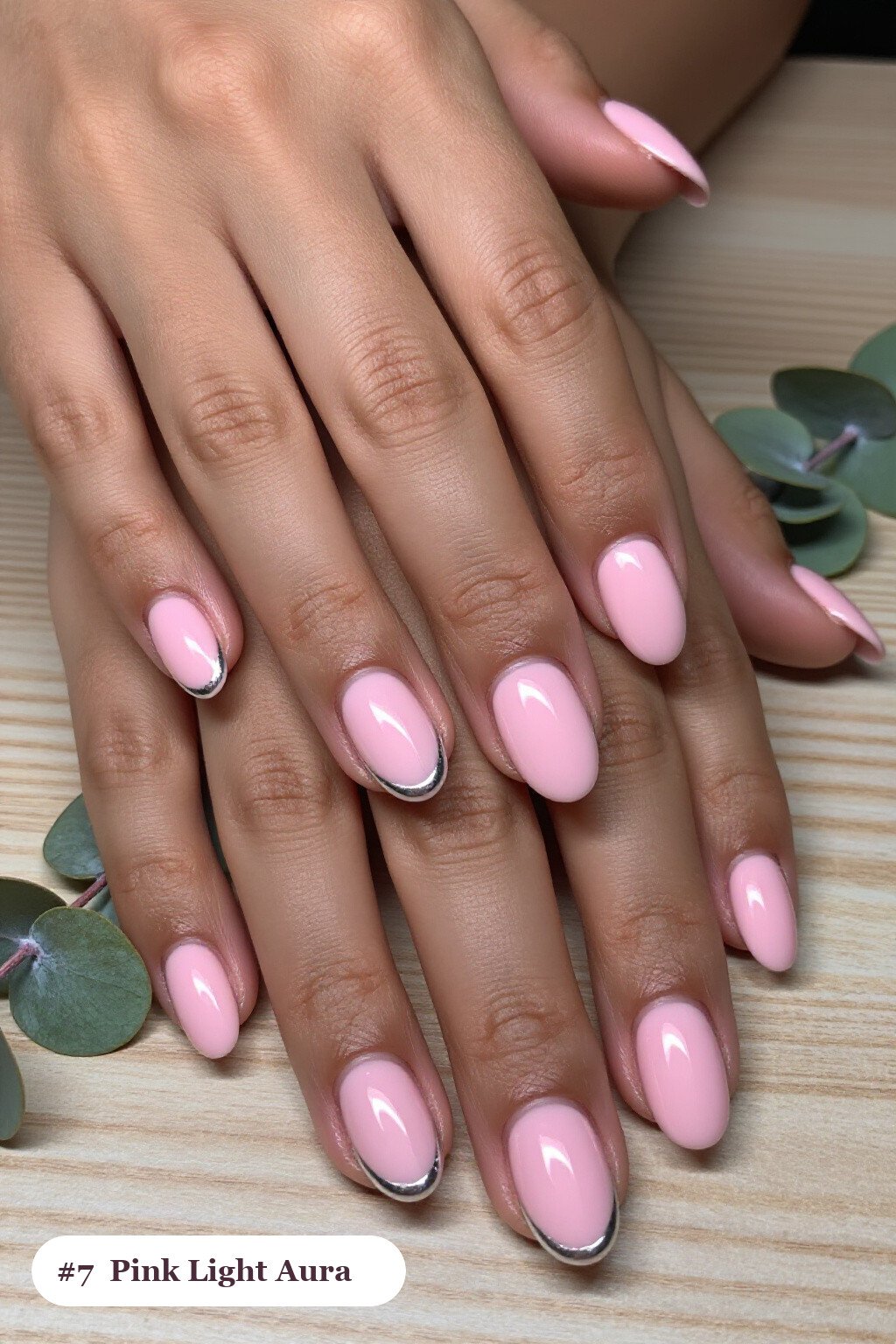 Medium Coffin Pink Light Nails with Airbrushed Aura Center - pink nails light Medium Coffin Pink Light Nails with Airbrushed Aura Center - pink nails light
