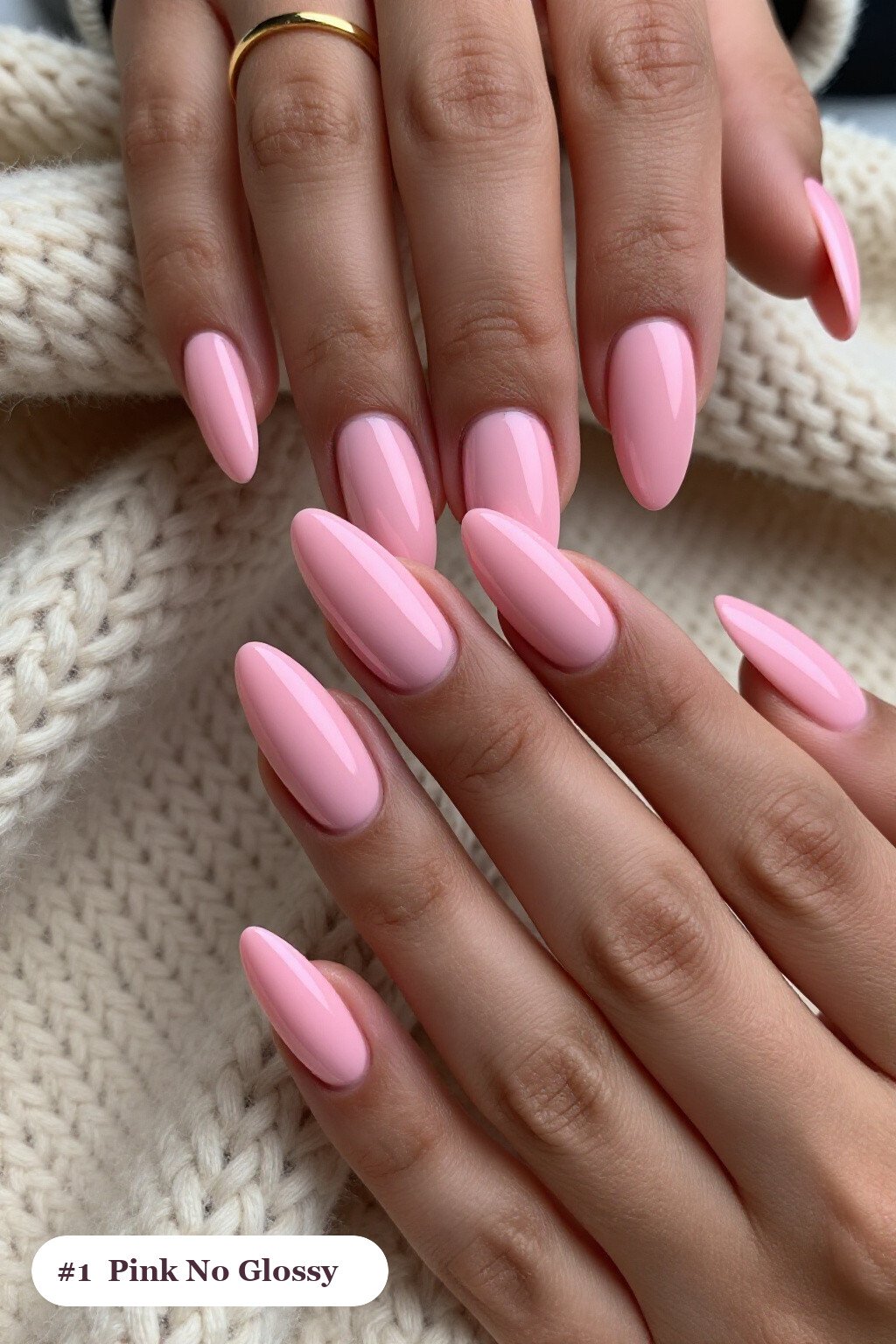 Long Ballerina Pink Nails No Design: Mirror‑Glossy Full‑Colour Finish - pink nails no design