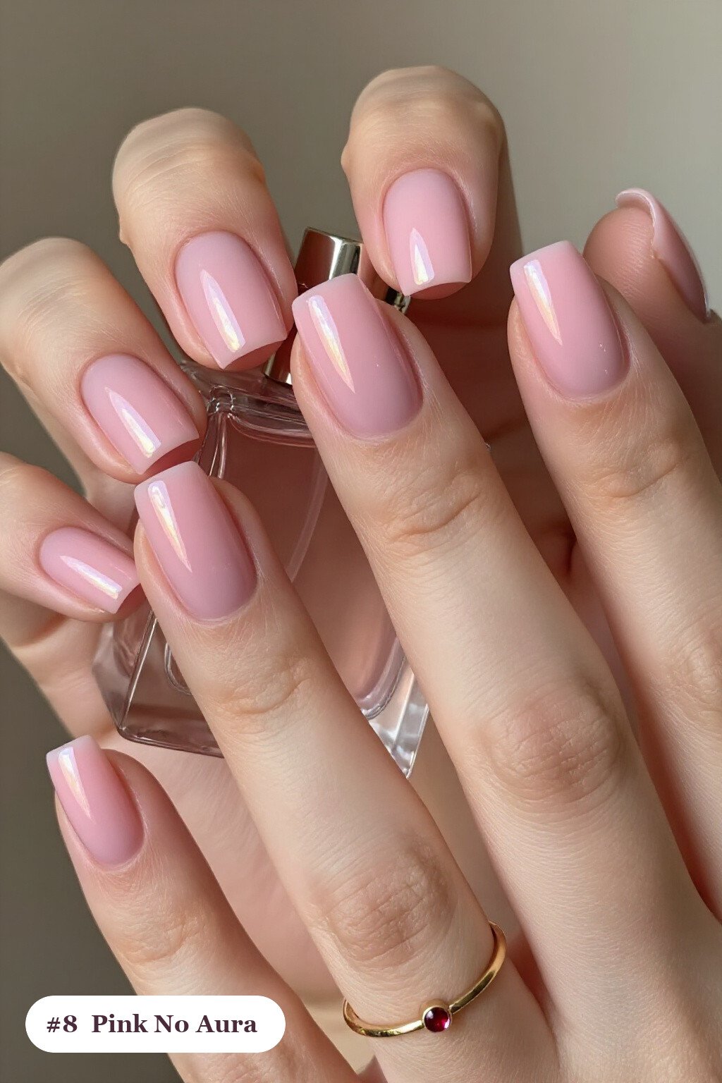 Short Square Pink Nails No Design with a Glowing Airbrushed Aura in the Centre - pink nails no design
