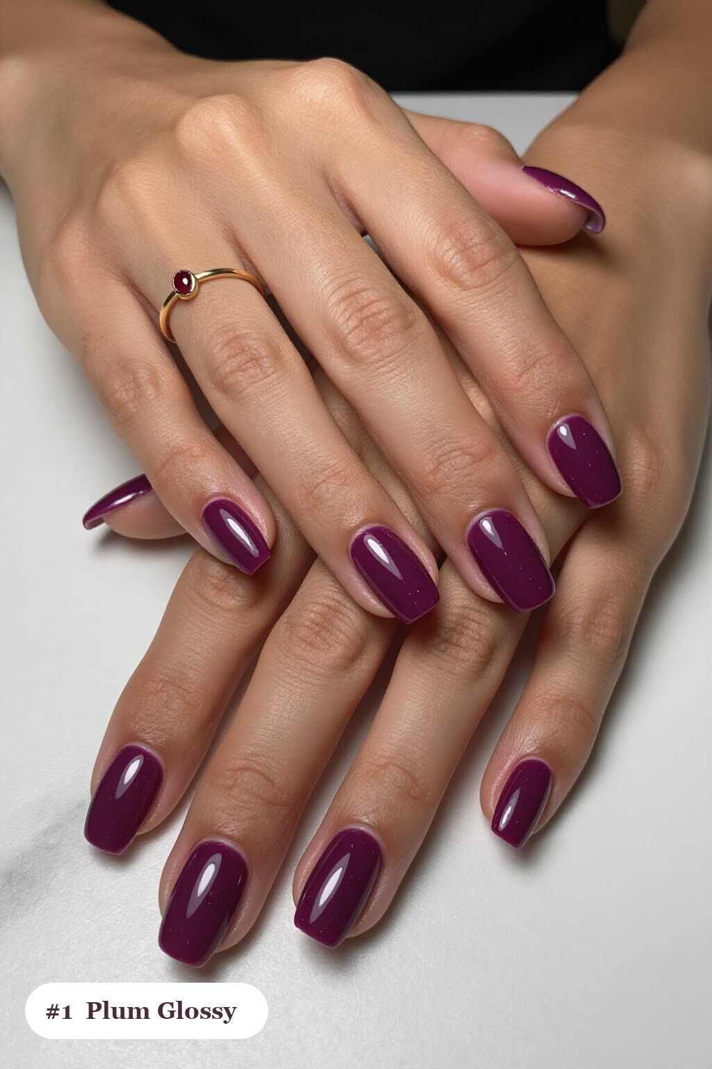 Mirror‑Glossy Medium Square Plum Nails: A Fall‑Ready Showstopper - plum fall nails