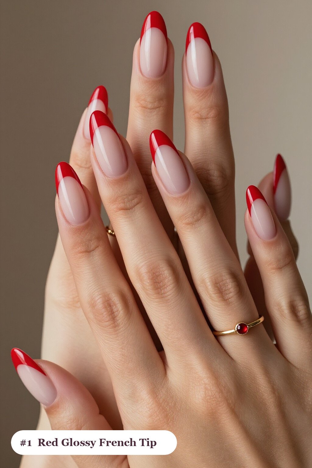 Long ballerina red french nails with crisp french tips clearly visible on every nail, glossy and flawless - red french nails Long ballerina red french nails with crisp french tips clearly visible on every nail, glossy and flawless - red french nails