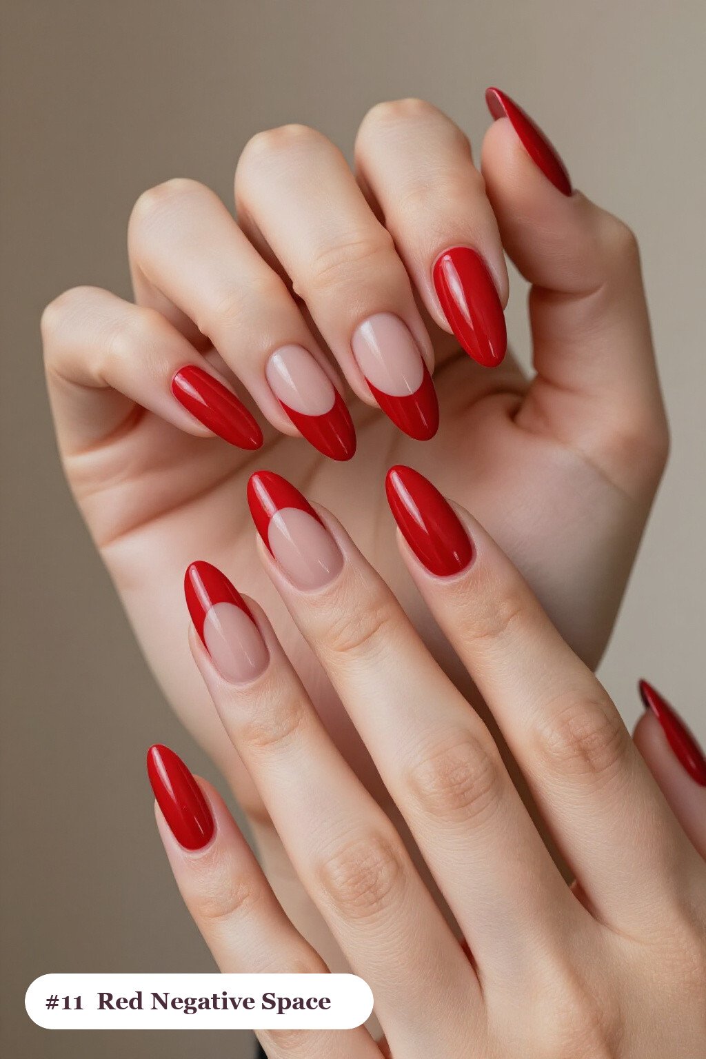 Negative‑Space Sheer Nude Window Long Coffin Red Nails - red nails christmas Negative‑Space Sheer Nude Window Long Coffin Red Nails - red nails christmas