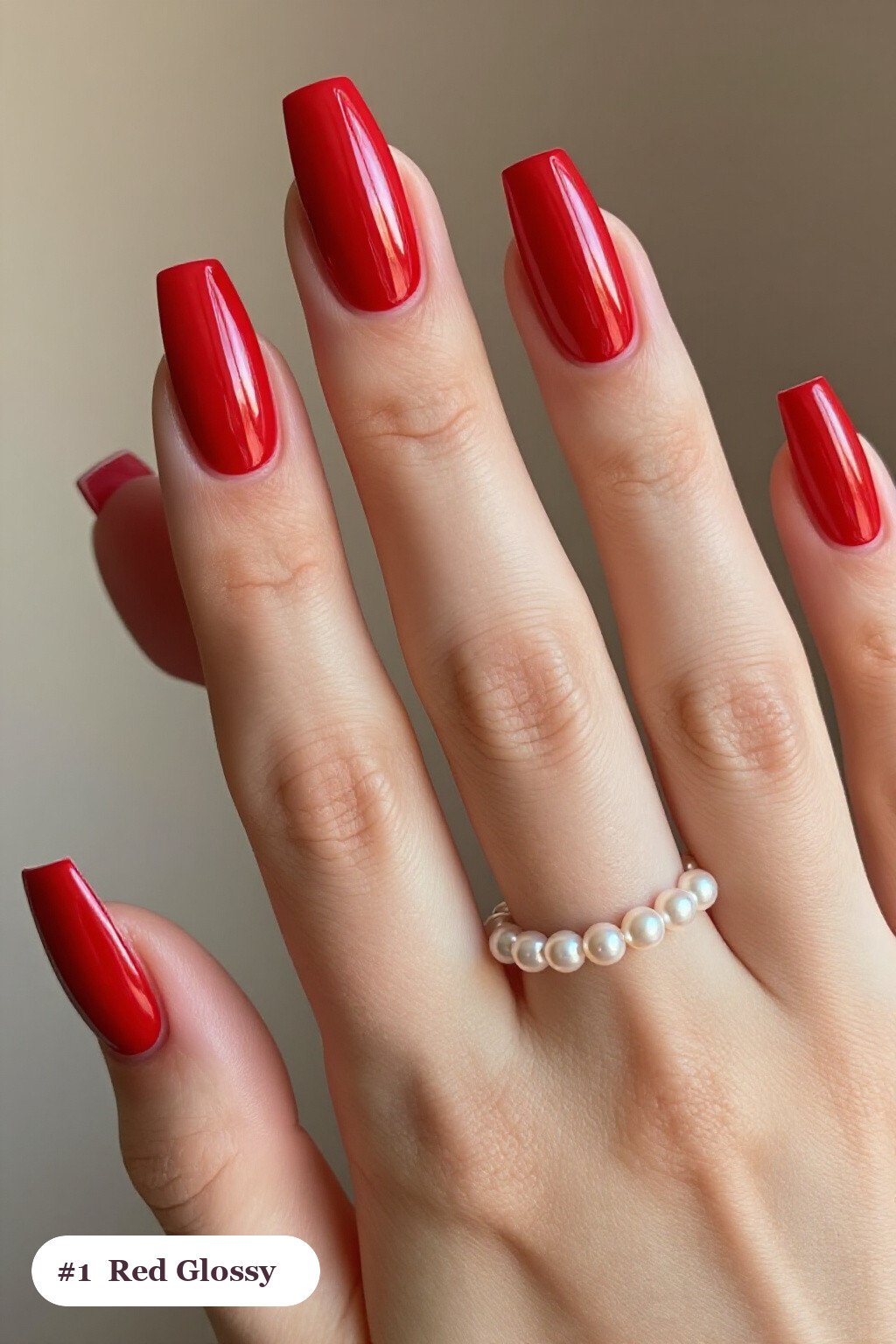 Mirror-Glossy Long Square Red Nails: A Show‑Stopping Red Nails Design - red nails design
