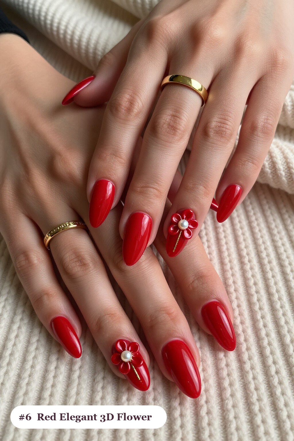 Long Ballerina Red Nails with 3D Flowers: How to Make It Last Longer - red nails elegant