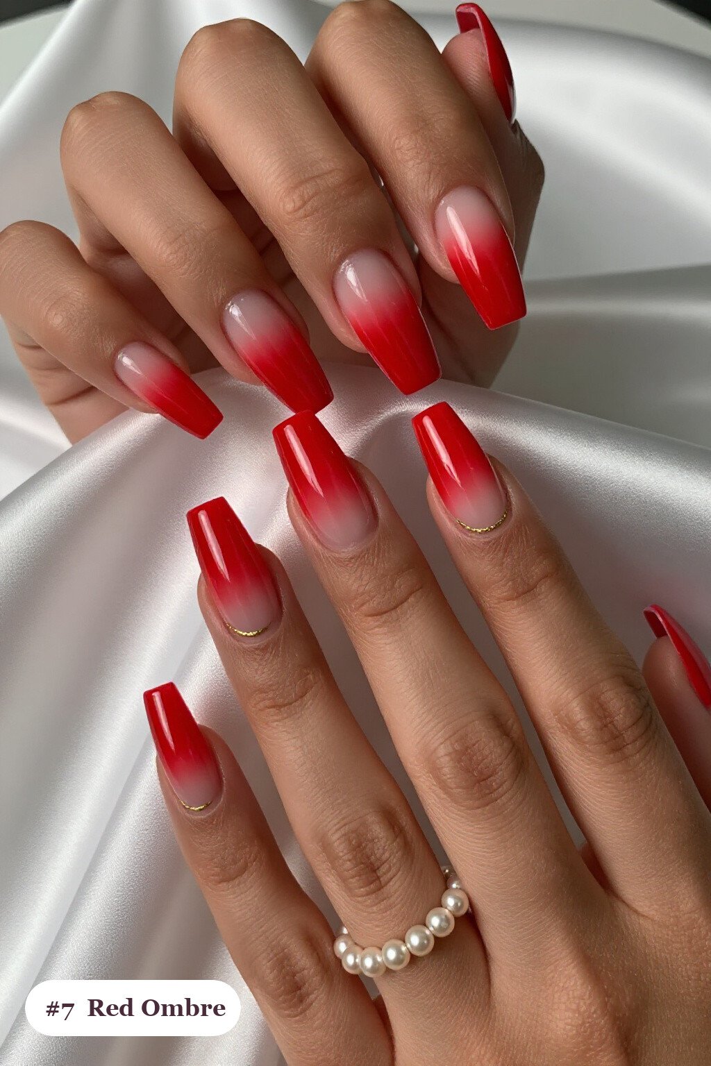 Long Square Red Nails with Vivid Two‑Tone Ombre Melt and Gold Details - red nails holiday Long Square Red Nails with Vivid Two‑Tone Ombre Melt and Gold Details - red nails holiday