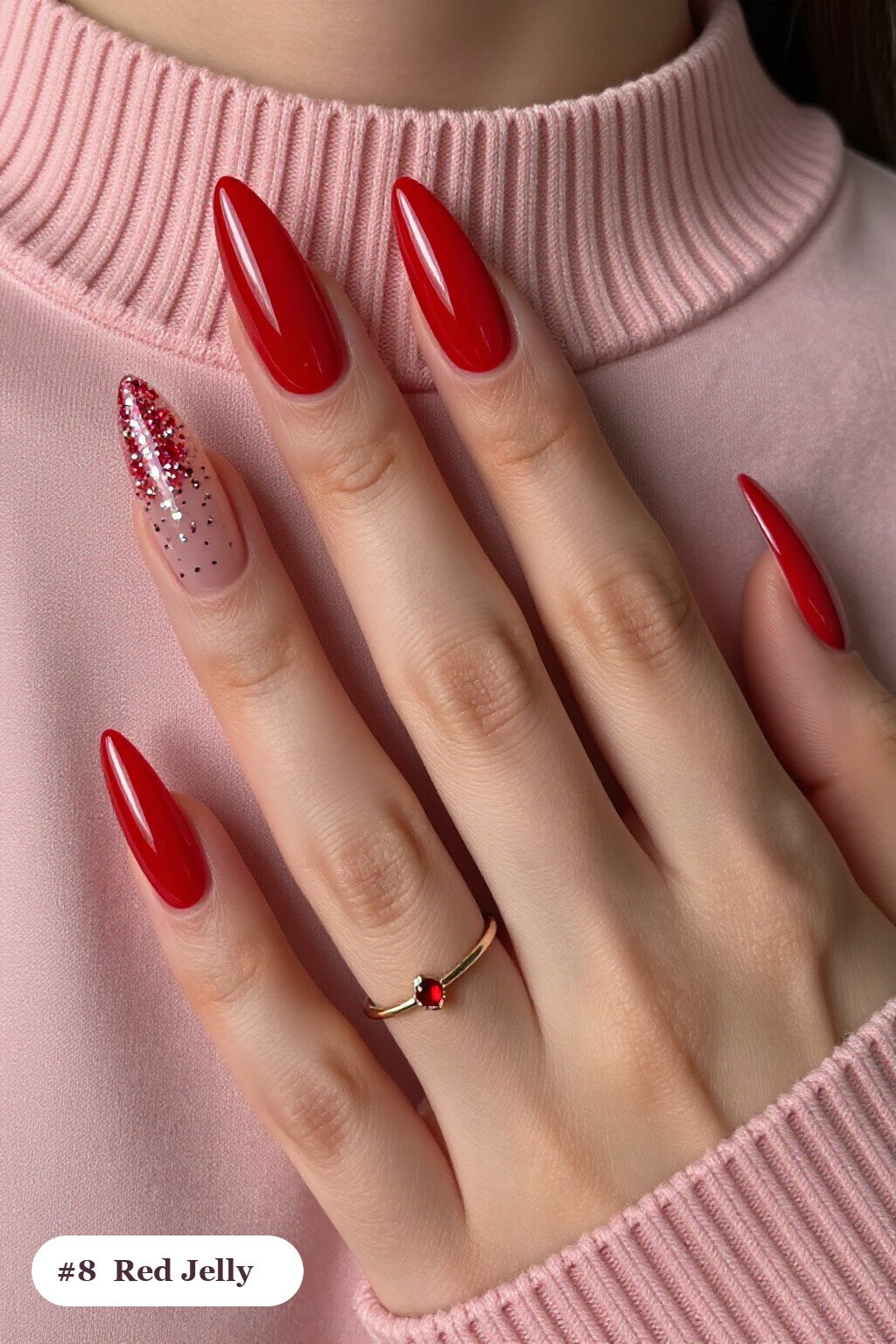 See‑Through Jelly Red Nails Holiday: Long Stiletto Style with Glitter and Silver - red nails holiday See‑Through Jelly Red Nails Holiday: Long Stiletto Style with Glitter and Silver - red nails holiday