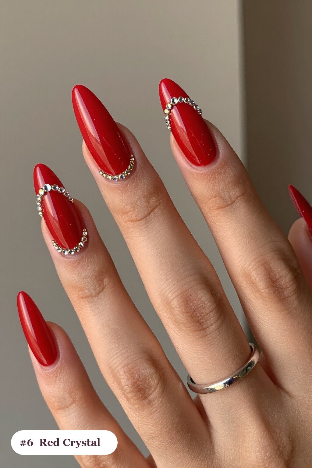 Crystal Rhinestone Row Red Nails Long: Best Shades for Every Season - red nails long Crystal Rhinestone Row Red Nails Long: Best Shades for Every Season - red nails long